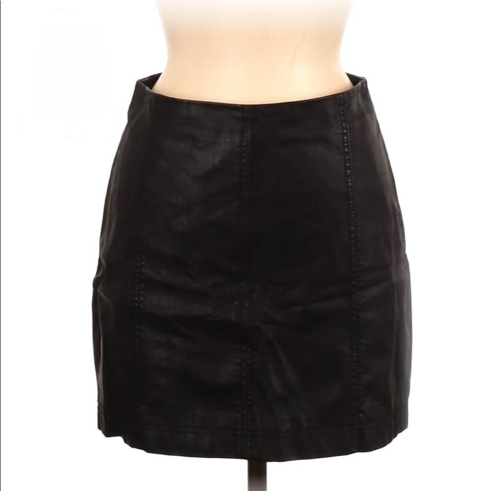 Free People Faux Leather Mini Skirt